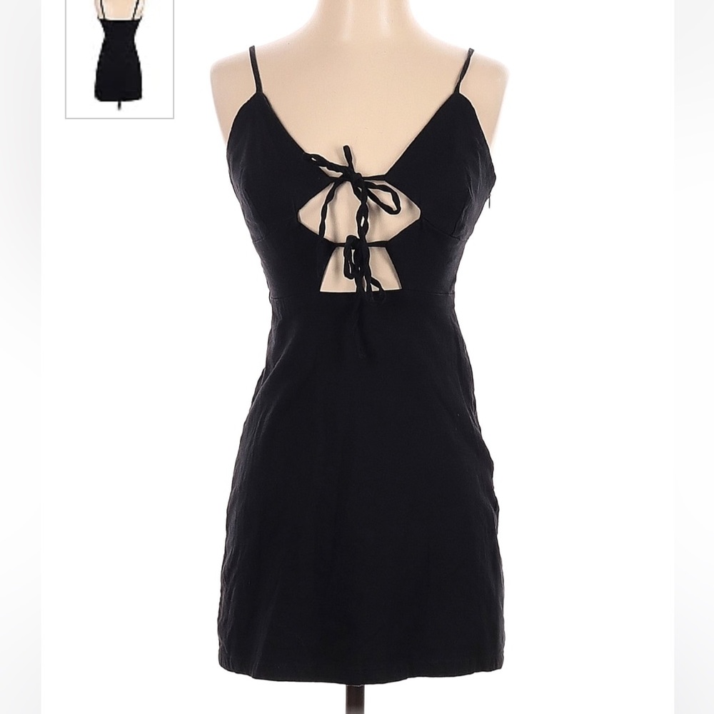 Cotton Candy LA Cut-out Tie Black Mini Dress